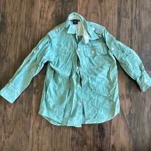 GAP Kids Heather Green Button Down